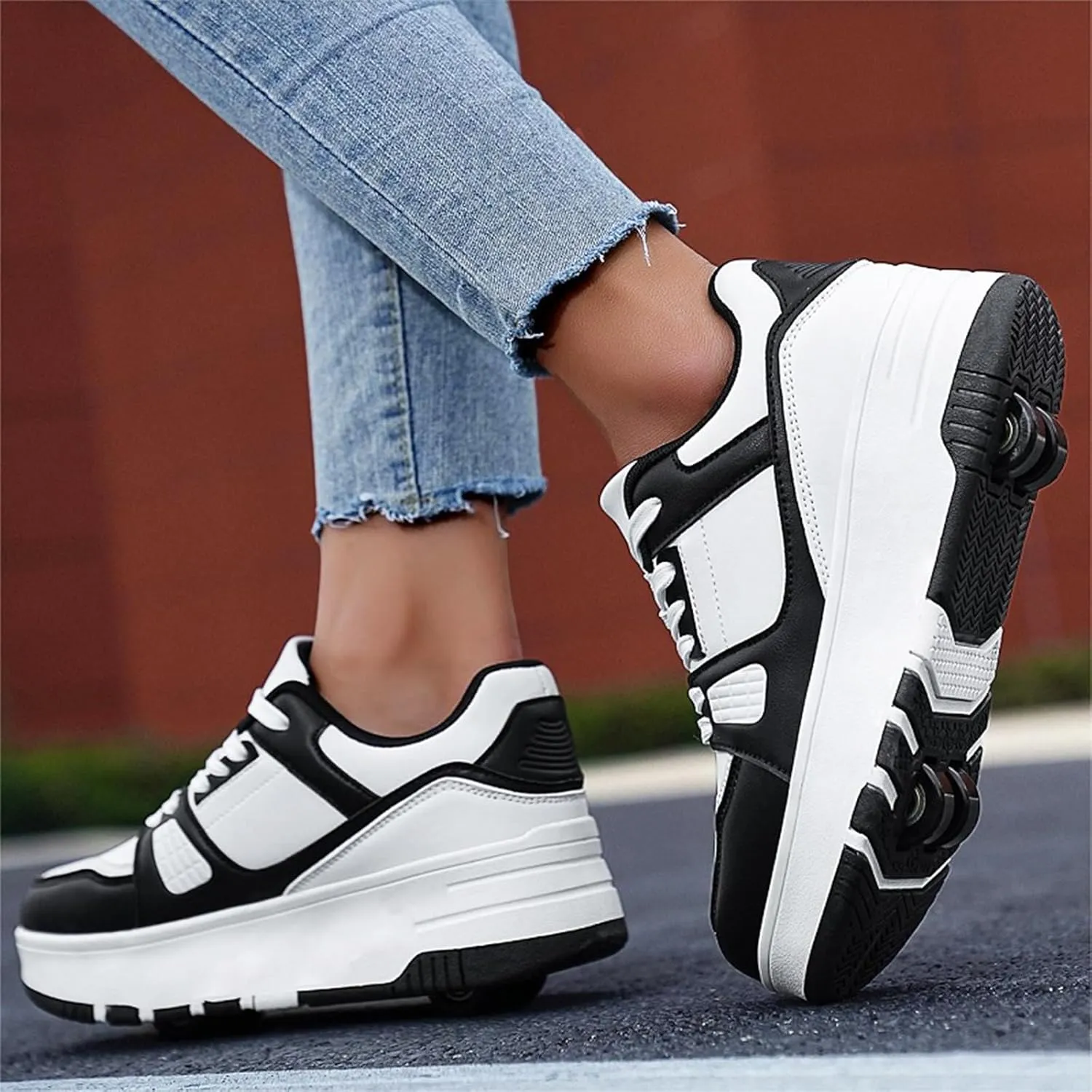 HHSTS Roller Skate Shoes for Kids Boys Girls Upgraded Fashion Sneakers with Detachable 4-Wheels for Kid Sport Shoes Christmas Birthday Gifts