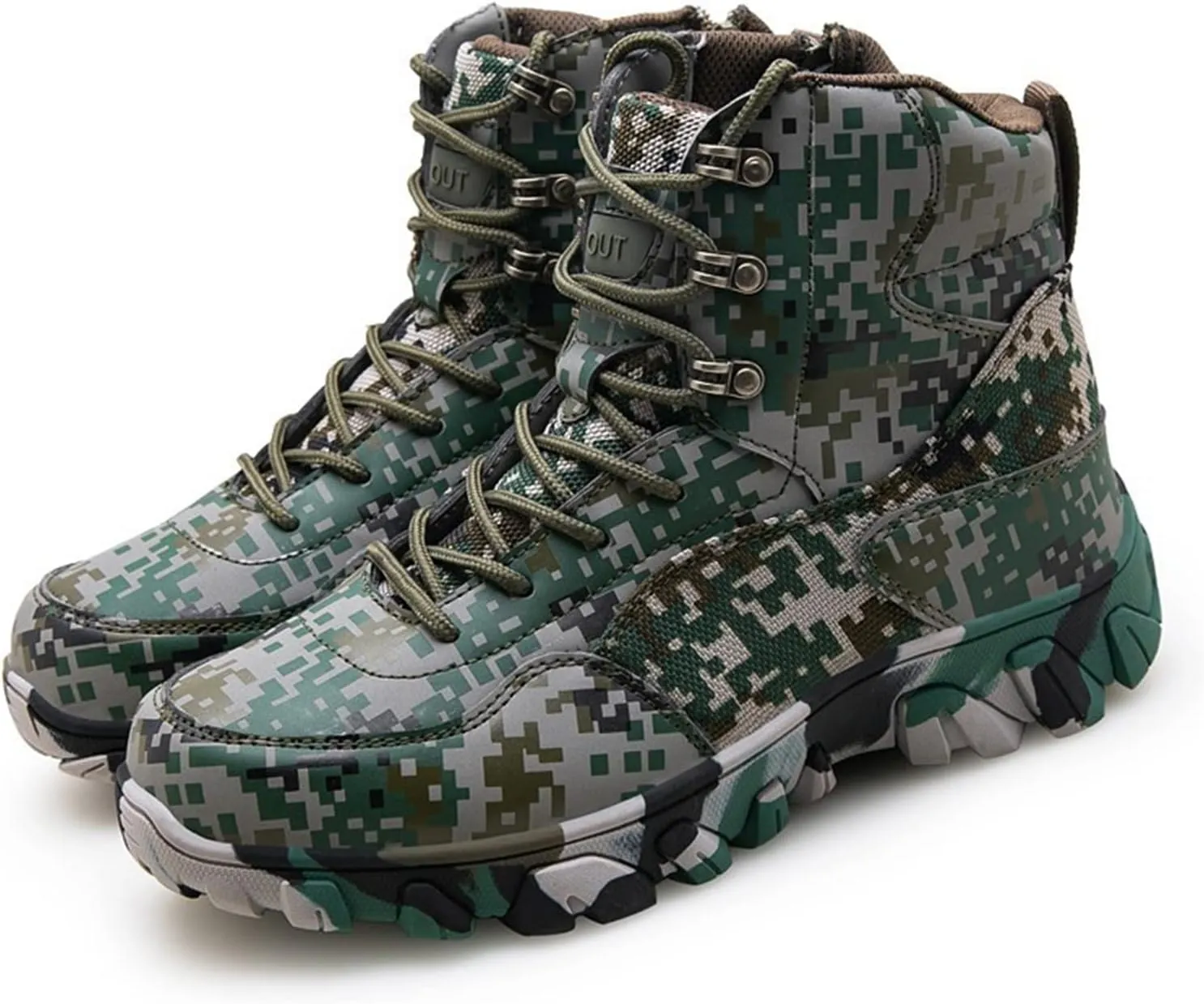 High Rise Hiking Boots, Outdoor Tactical Military Boots, Combat Lace Up All Terrain Shoes,High- top Camo Breathable Trekking Desert Footwear, for Hiking,Hunting,Working,Walking
