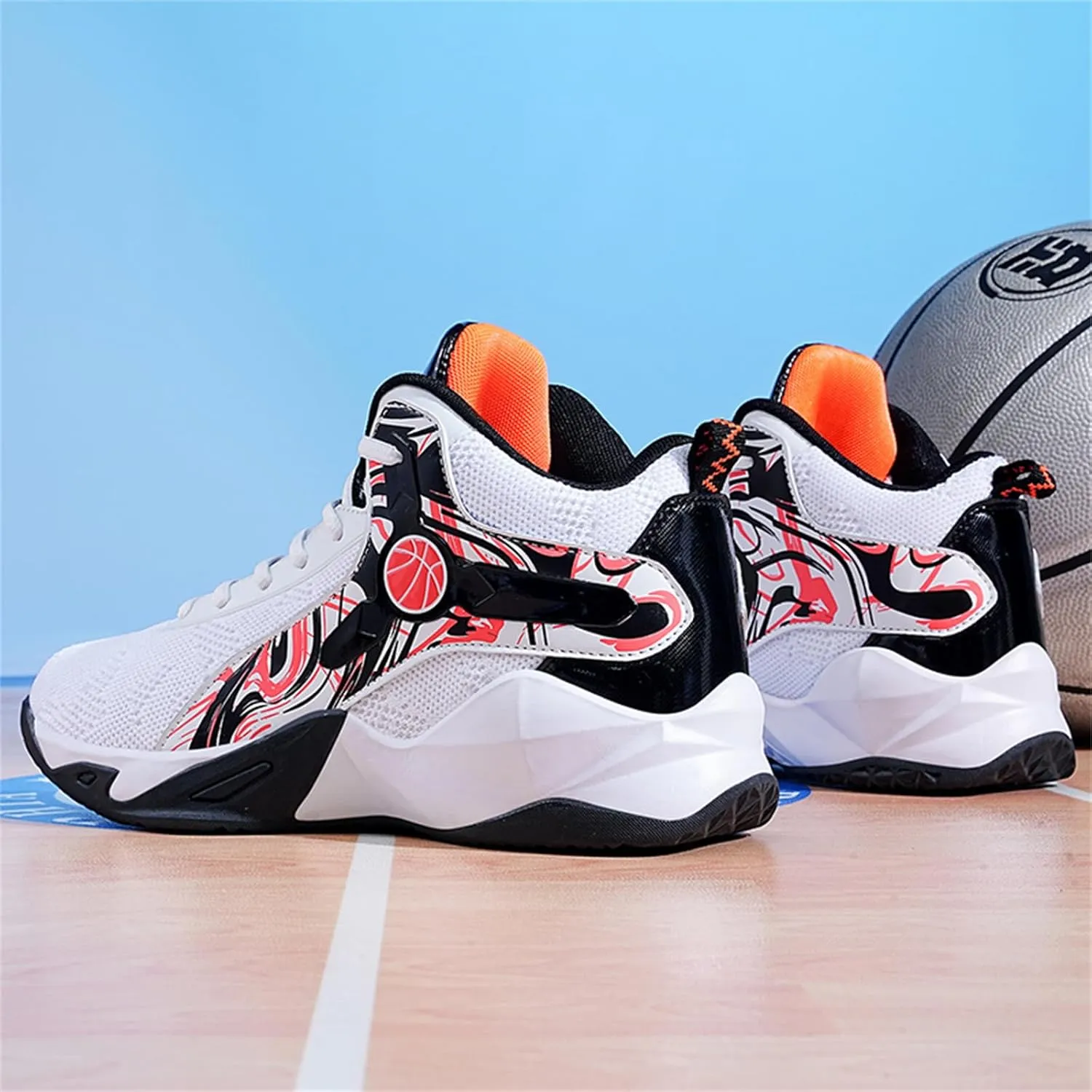 High Top Mens Basketball Shoes Lightweight Fashion Outdoor Sports Shoes Unisex Sneakers Breathable Non Slip Basketball Shoes