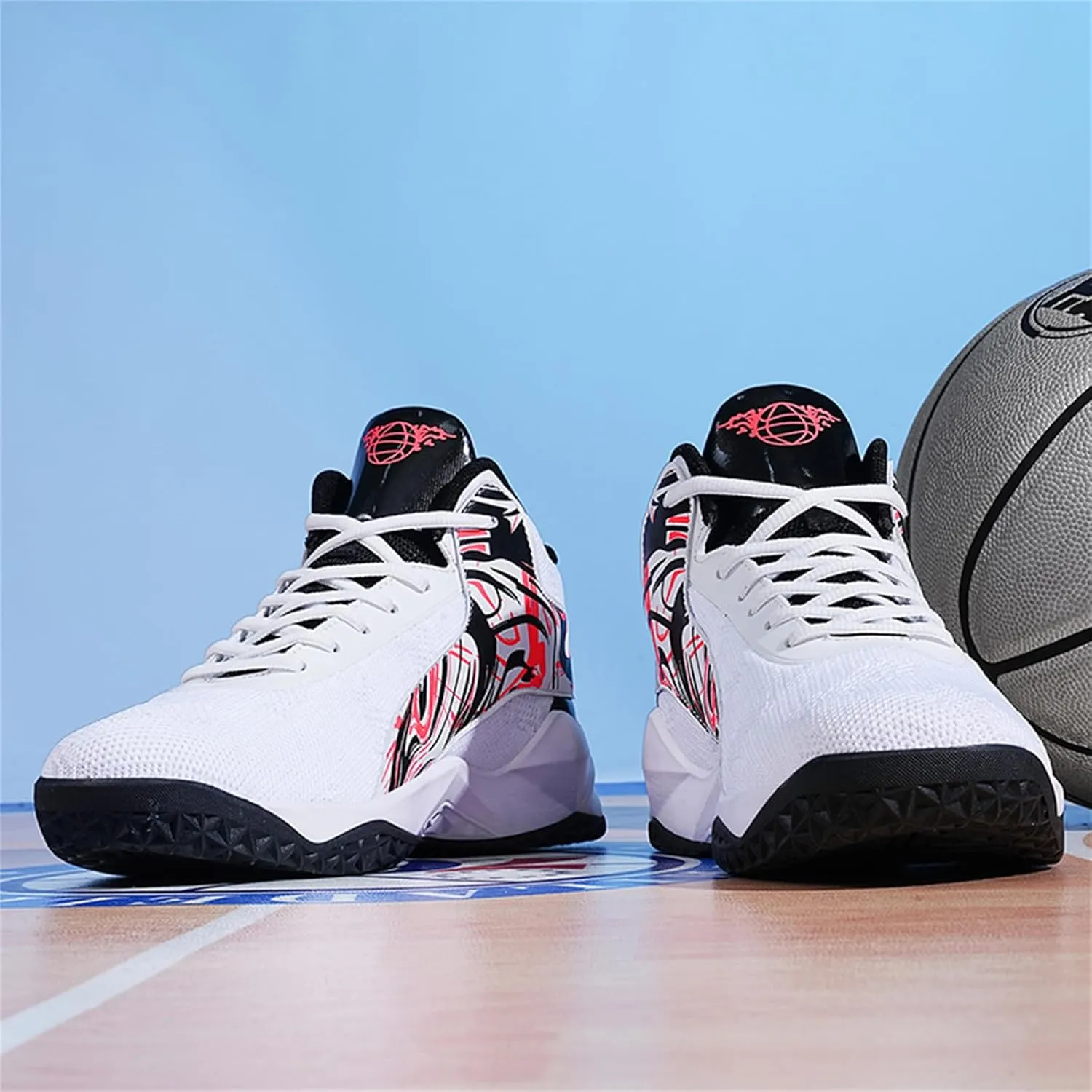 High Top Mens Basketball Shoes Lightweight Fashion Outdoor Sports Shoes Unisex Sneakers Breathable Non Slip Basketball Shoes