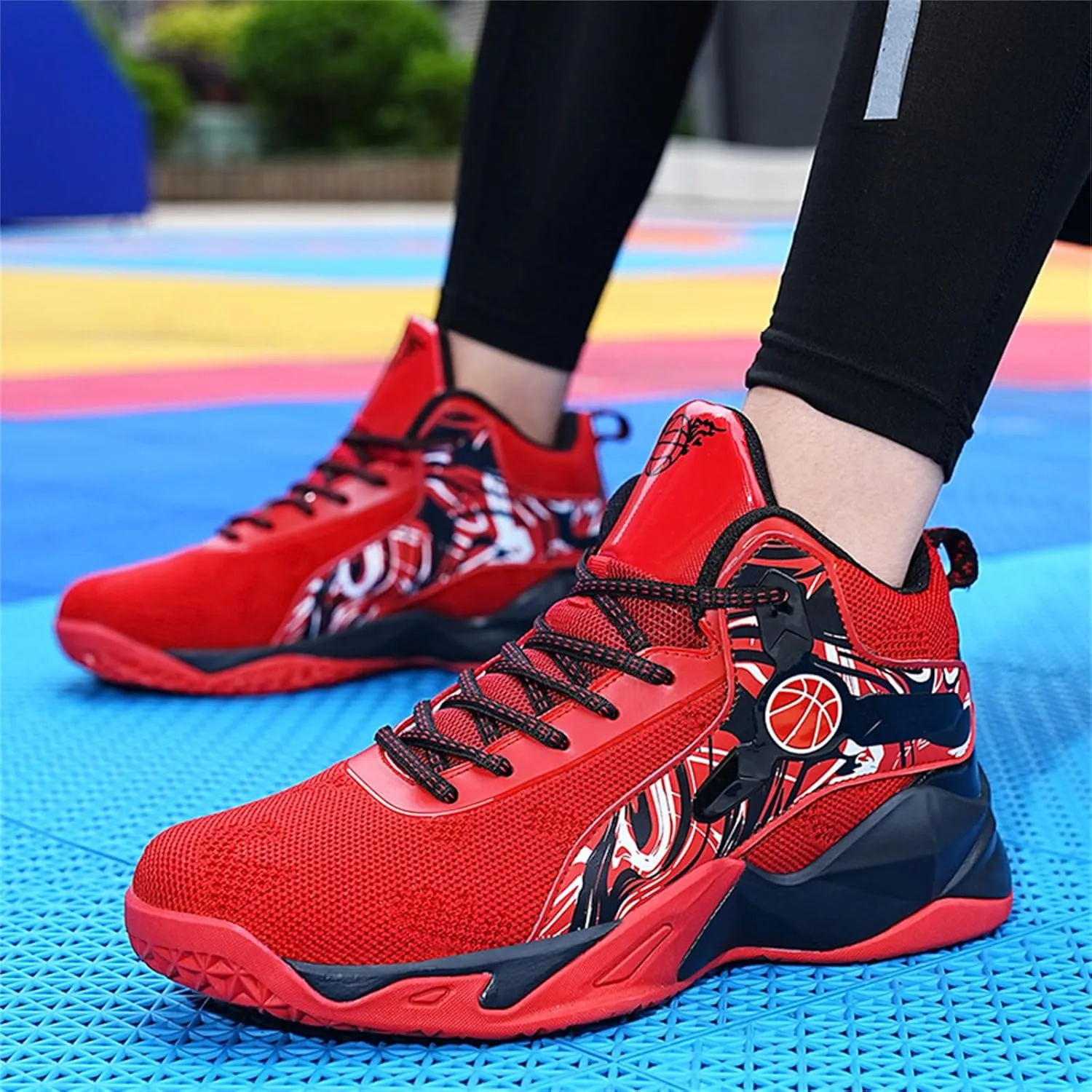 High Top Mens Basketball Shoes Lightweight Fashion Outdoor Sports Shoes Unisex Sneakers Breathable Non Slip Basketball Shoes