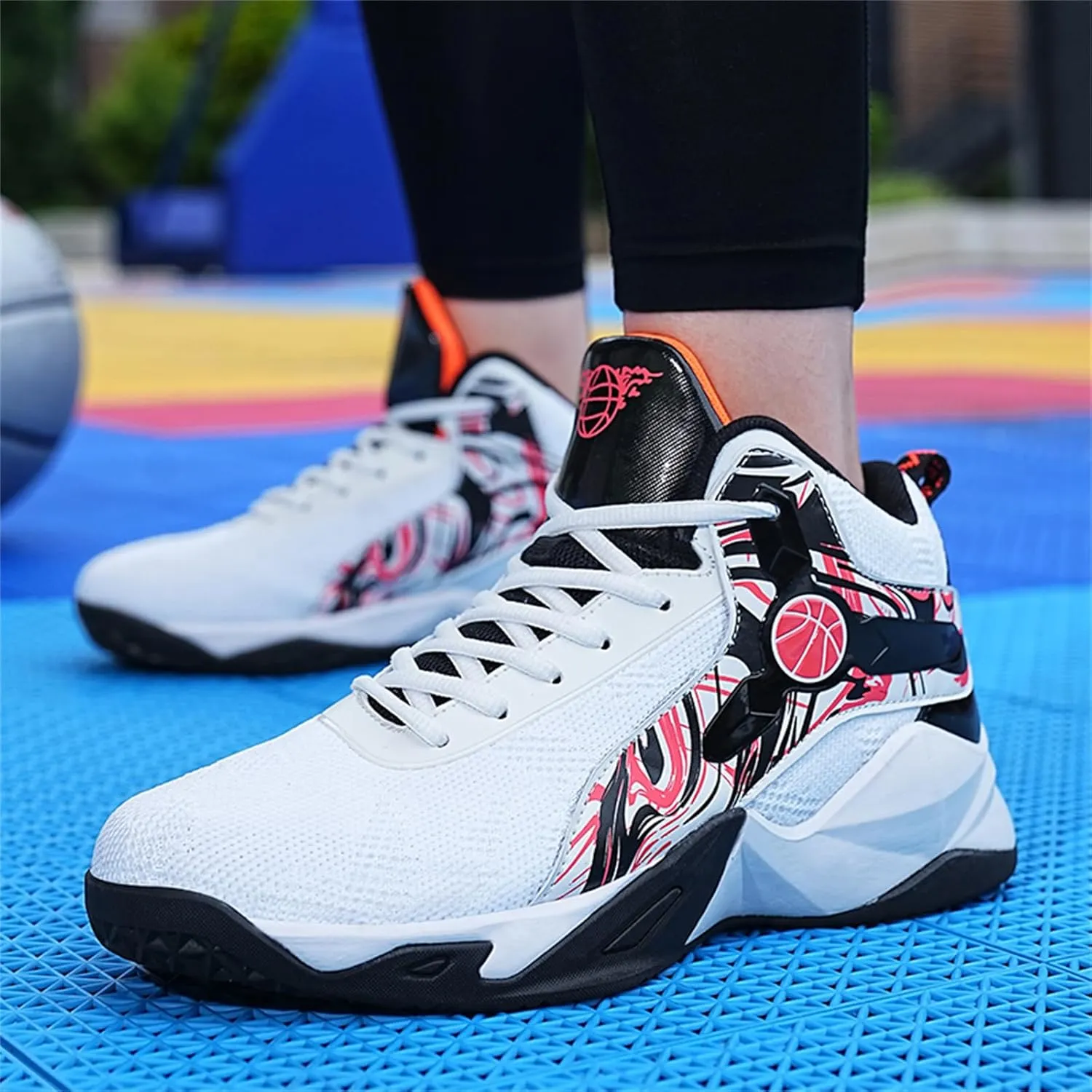 High Top Mens Basketball Shoes Lightweight Fashion Outdoor Sports Shoes Unisex Sneakers Breathable Non Slip Basketball Shoes