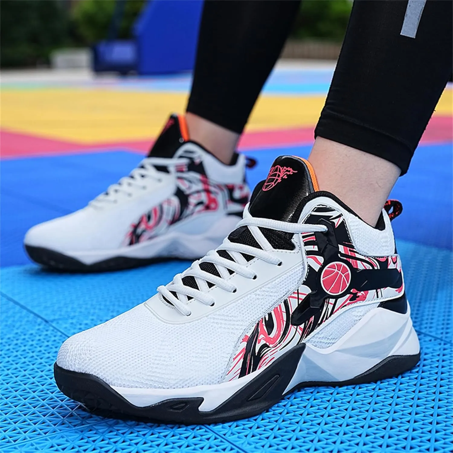 High Top Mens Basketball Shoes Lightweight Fashion Outdoor Sports Shoes Unisex Sneakers Breathable Non Slip Basketball Shoes