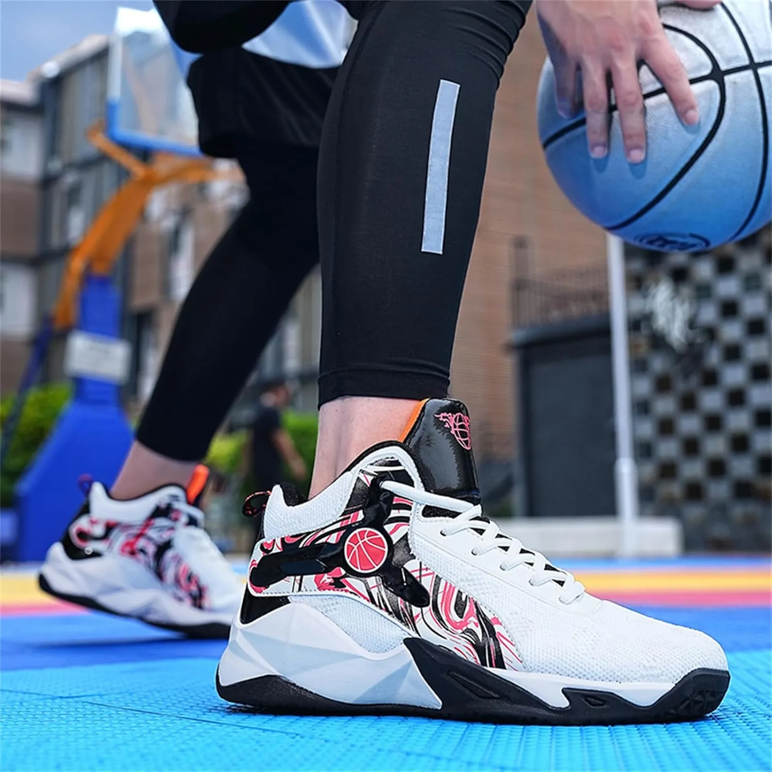 High Top Mens Basketball Shoes Lightweight Fashion Outdoor Sports Shoes Unisex Sneakers Breathable Non Slip Basketball Shoes
