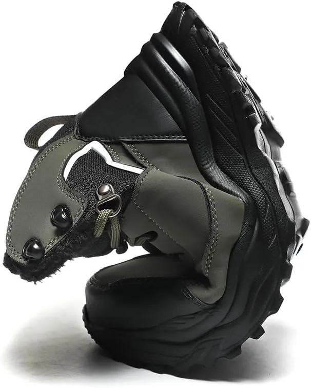 Hiking Boots Mens Winter Snow Boots Water Resistant Warm Fur Lined Anti Slip Ankle Walking Shoes Casual Ankle Sneakers Lightweight Hiking Outdoor Trekking Boot