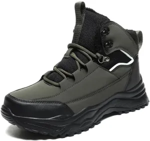 Hiking Boots Mens Winter Snow Boots Water Resistant Warm Fur Lined Anti Slip Ankle Walking Shoes Casual Ankle Sneakers Lightweight Hiking Outdoor Trekking Boot