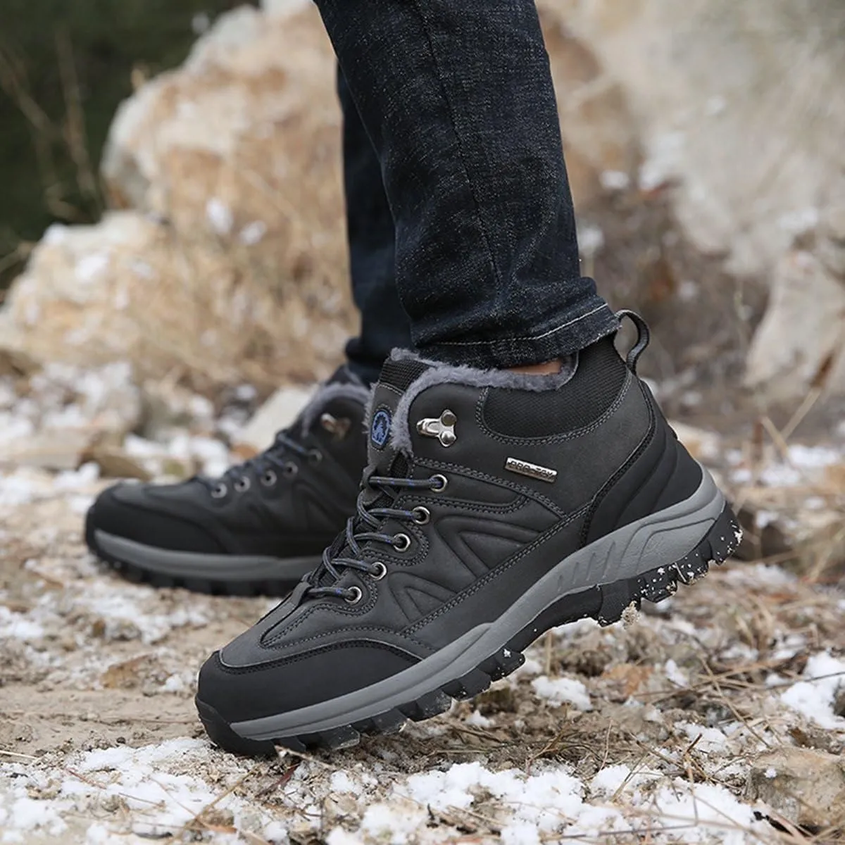 Hiking Shoes Mens Waterproof Mountain Trekking Shoes Men Breathable Walking Shoes Outdoor Sports Winter Boots