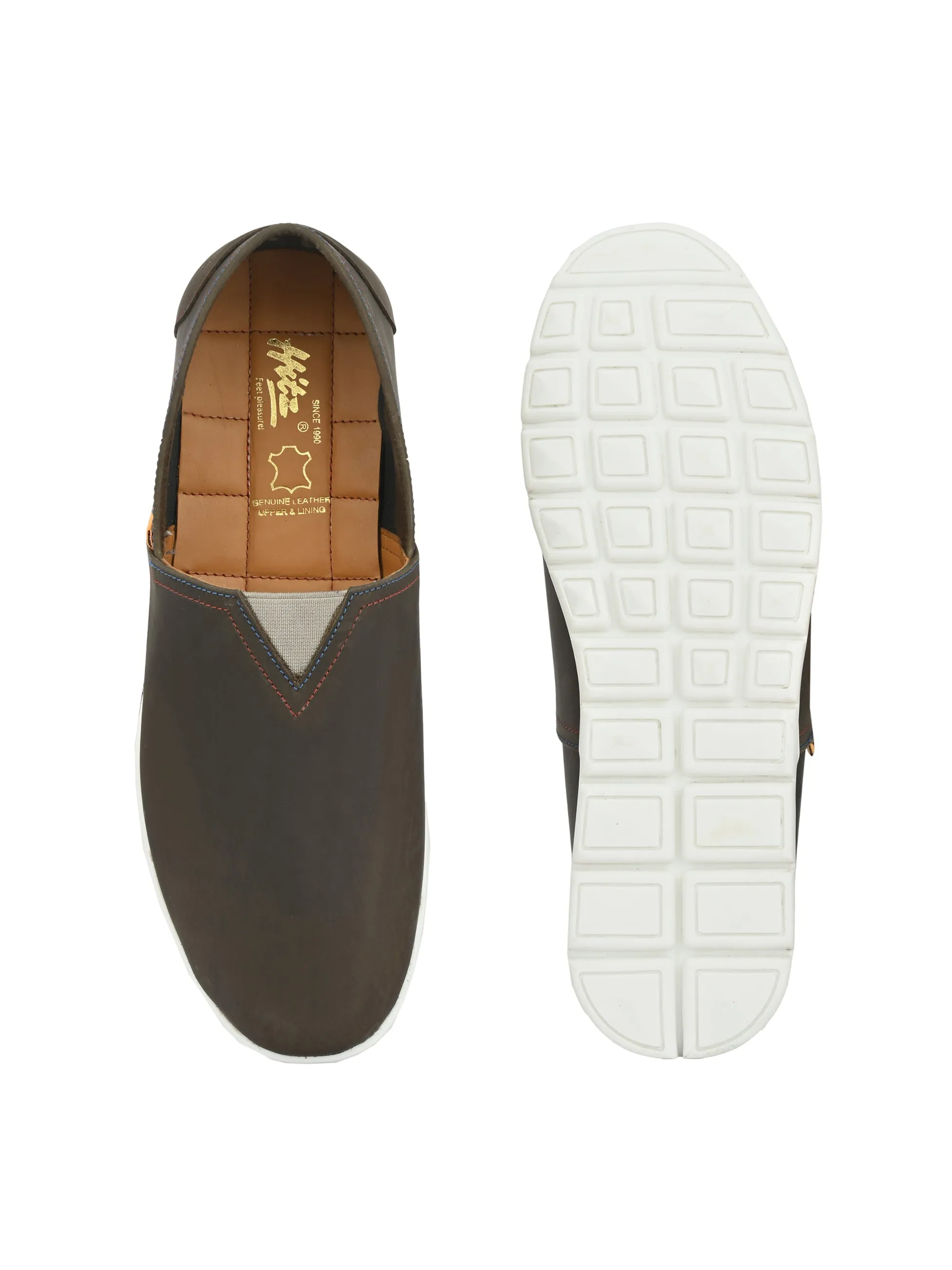 Hitz Men's Coco Leather Slip On Casual Shoes