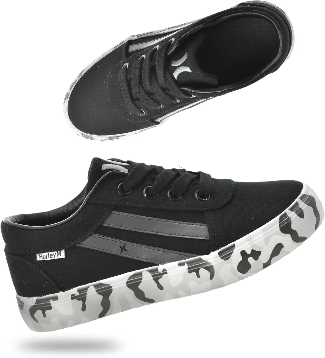 Hurley Boardy Kids Lace Up Canvas Sneakers ?C Low Cut Skateboarding Shoes for Kids, Sports Shoes for Boys and Girls