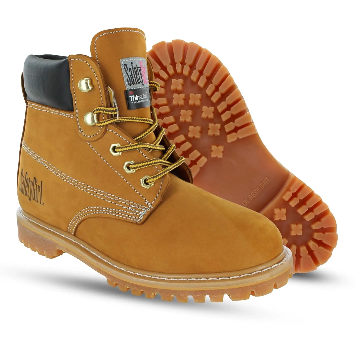 Insulated Soft Toe Women's Work Boot - Tan - 10.5W | 6" Waterproof Work Boots for Women Soft Toe Boots | Insulated Safety Shoes - Nubuck Leather Slip Resistant Womens Work Boot Safety Shoes