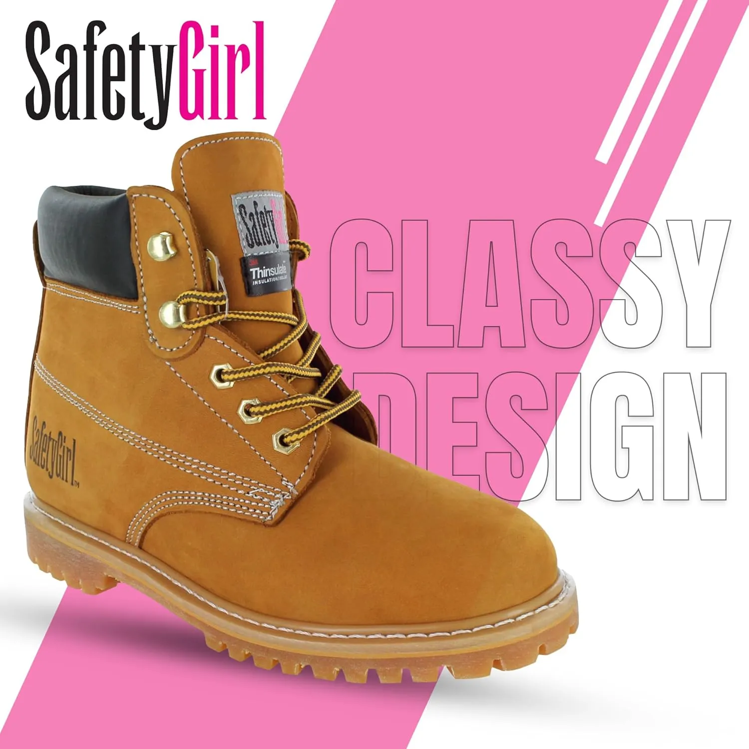 Insulated Soft Toe Women's Work Boot - Tan - 10.5W | 6" Waterproof Work Boots for Women Soft Toe Boots | Insulated Safety Shoes - Nubuck Leather Slip Resistant Womens Work Boot Safety Shoes