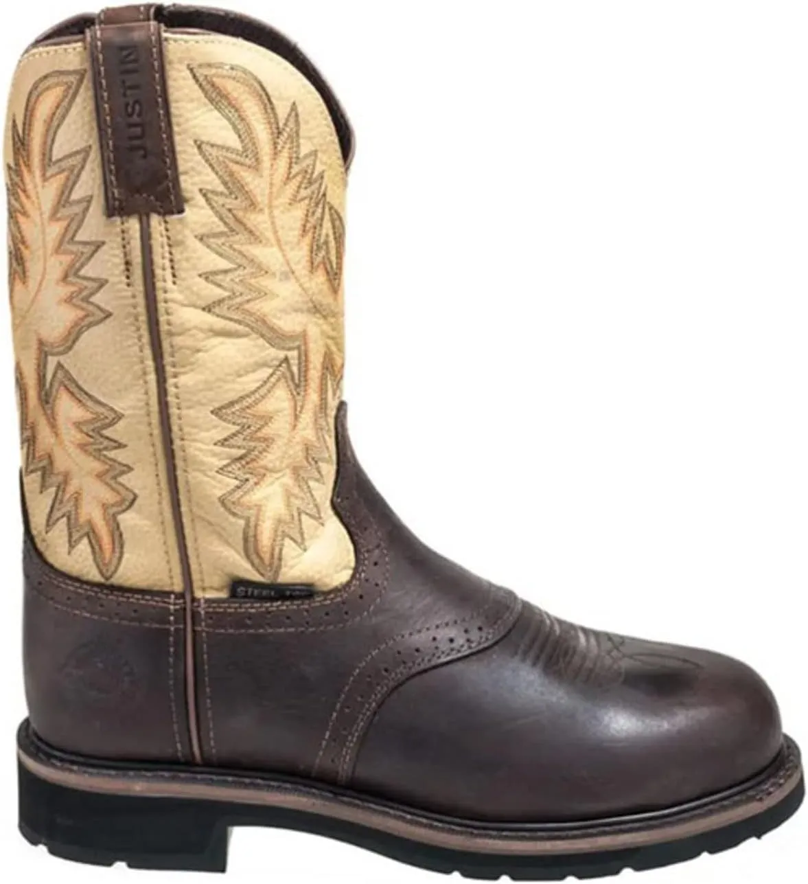 Justin Mens Stampede Steel Waxy Work Boots 10.5EE