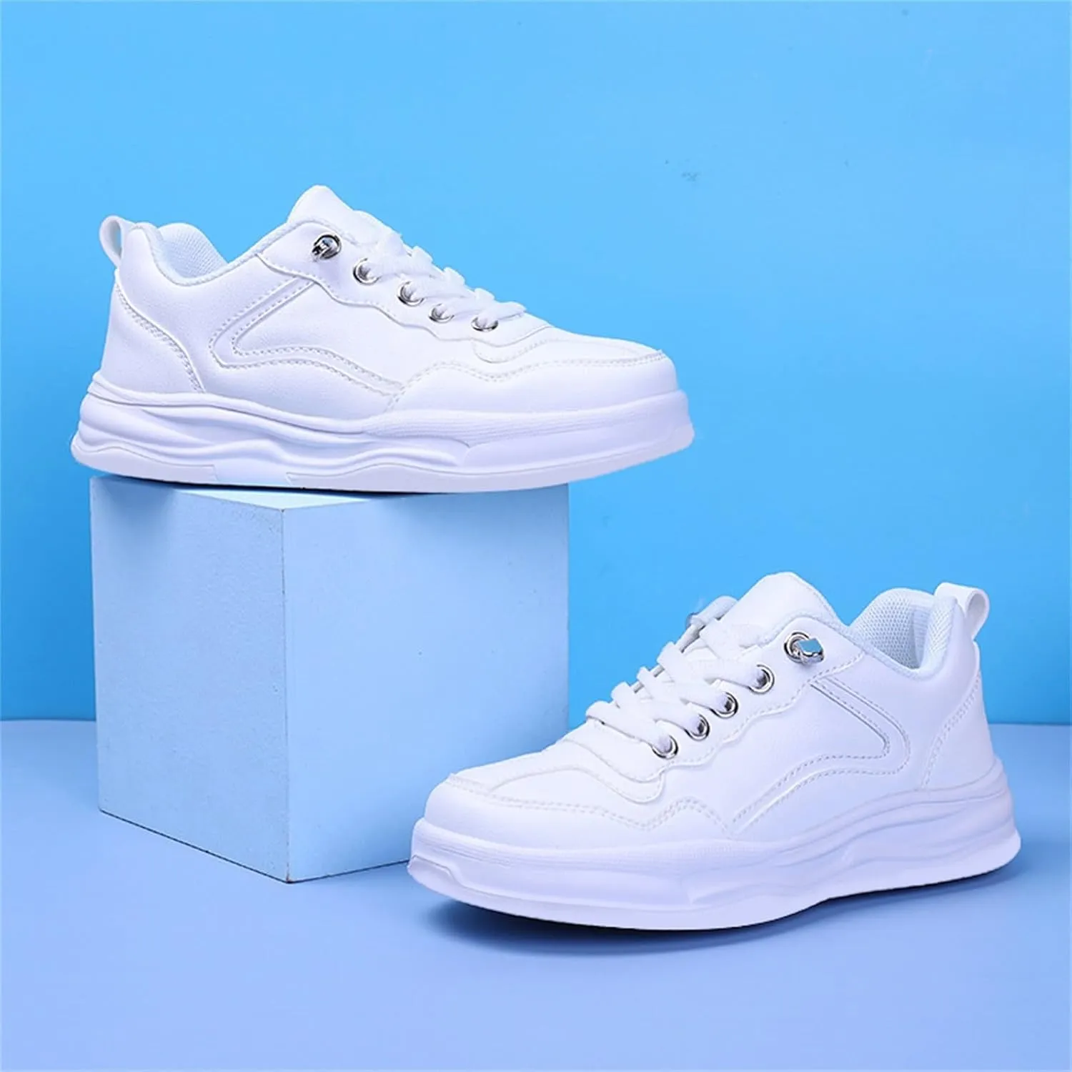Kids Boys Running Sneakers Cute Breathable Comfy Lace Sport Shoes Toddler First Walking Ankle Sneakers for Baby Girls