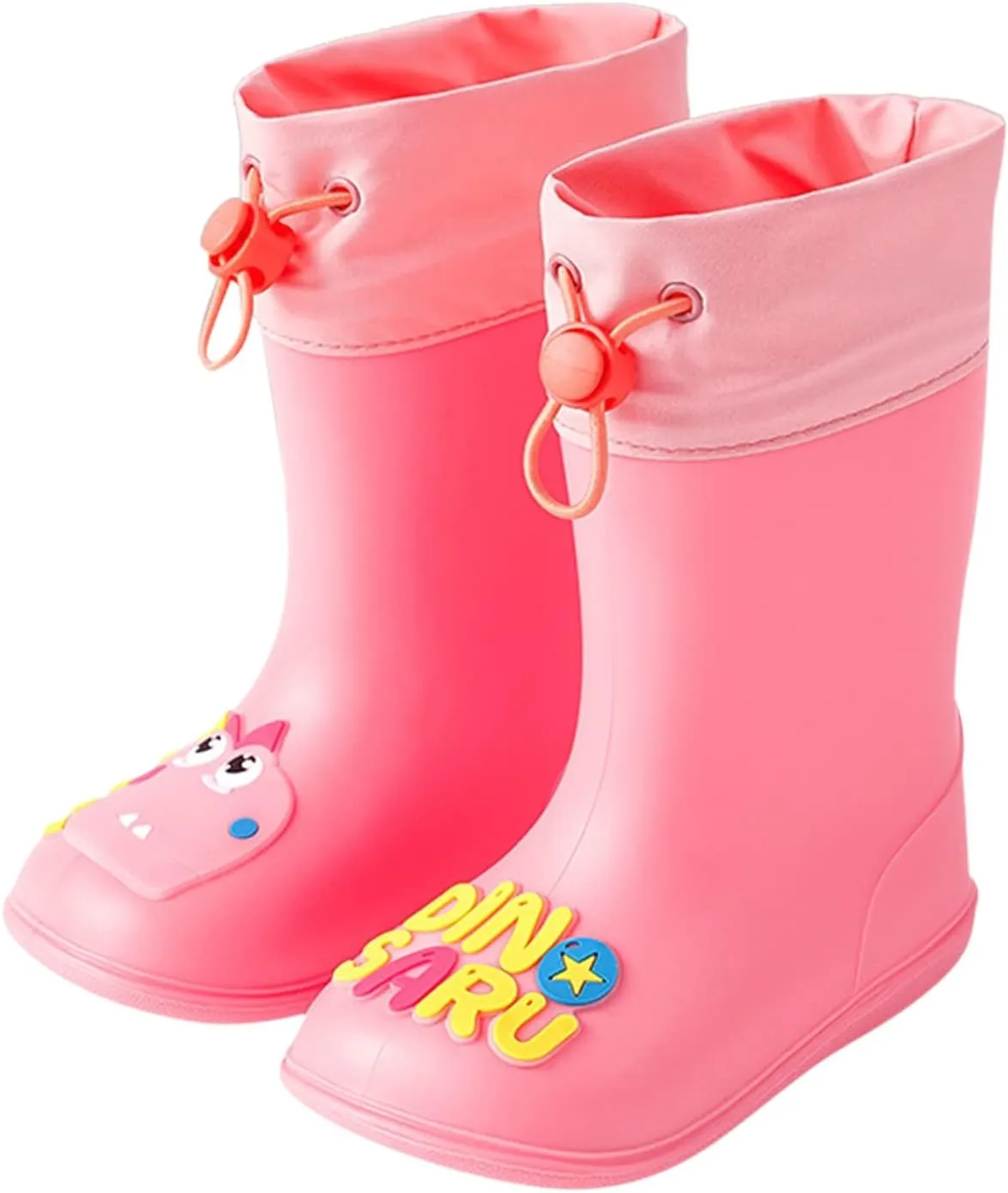 Kids Dinosaur Rain Boots with an Elastic Boot Collar, Toddler Rain Shoes Children Waterproof Boots Toddler Water Shoes