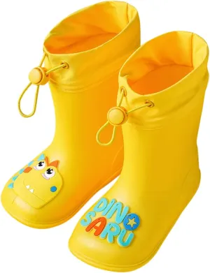Kids Dinosaur Rain Boots with an Elastic Boot Collar, Toddler Rain Shoes Children Waterproof Boots Toddler Water Shoes