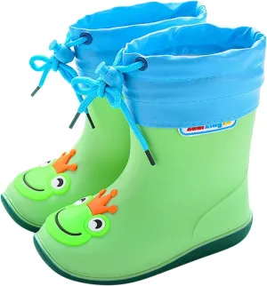 Kids Rain Boots for Girls Boys Waterproof Toddler Cute Cartoon Insulated Rubber boots with Snow Shoes for Kids