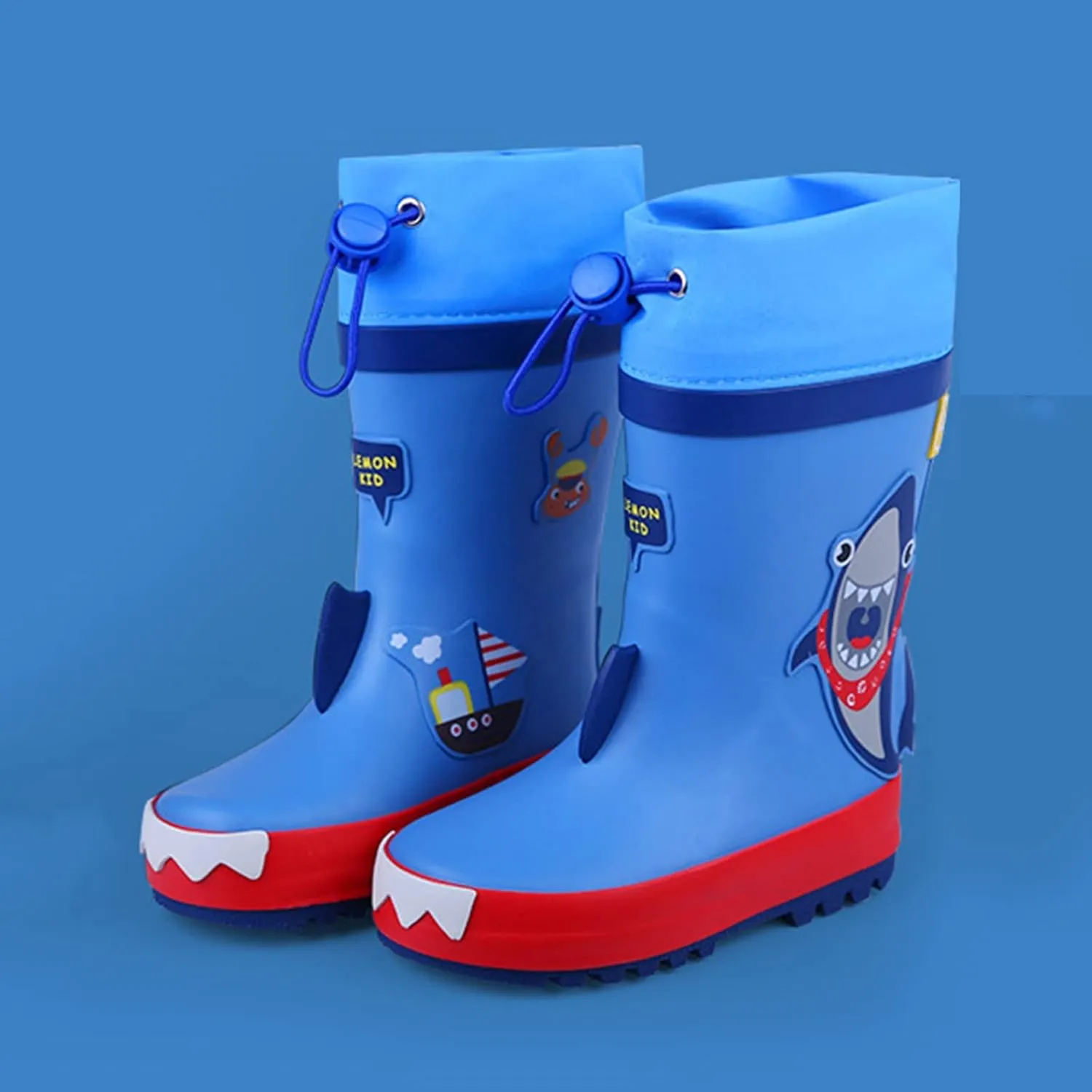 Kids Rain Boots Unisex Children Waterproof Rubber Boots Dinosaur Toddler Rain Shoes Non Slip for Boys Kids Water Shoes