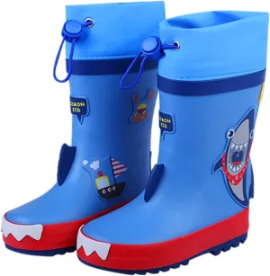 Kids Rain Boots Unisex Children Waterproof Rubber Boots Dinosaur Toddler Rain Shoes Non Slip for Boys Kids Water Shoes