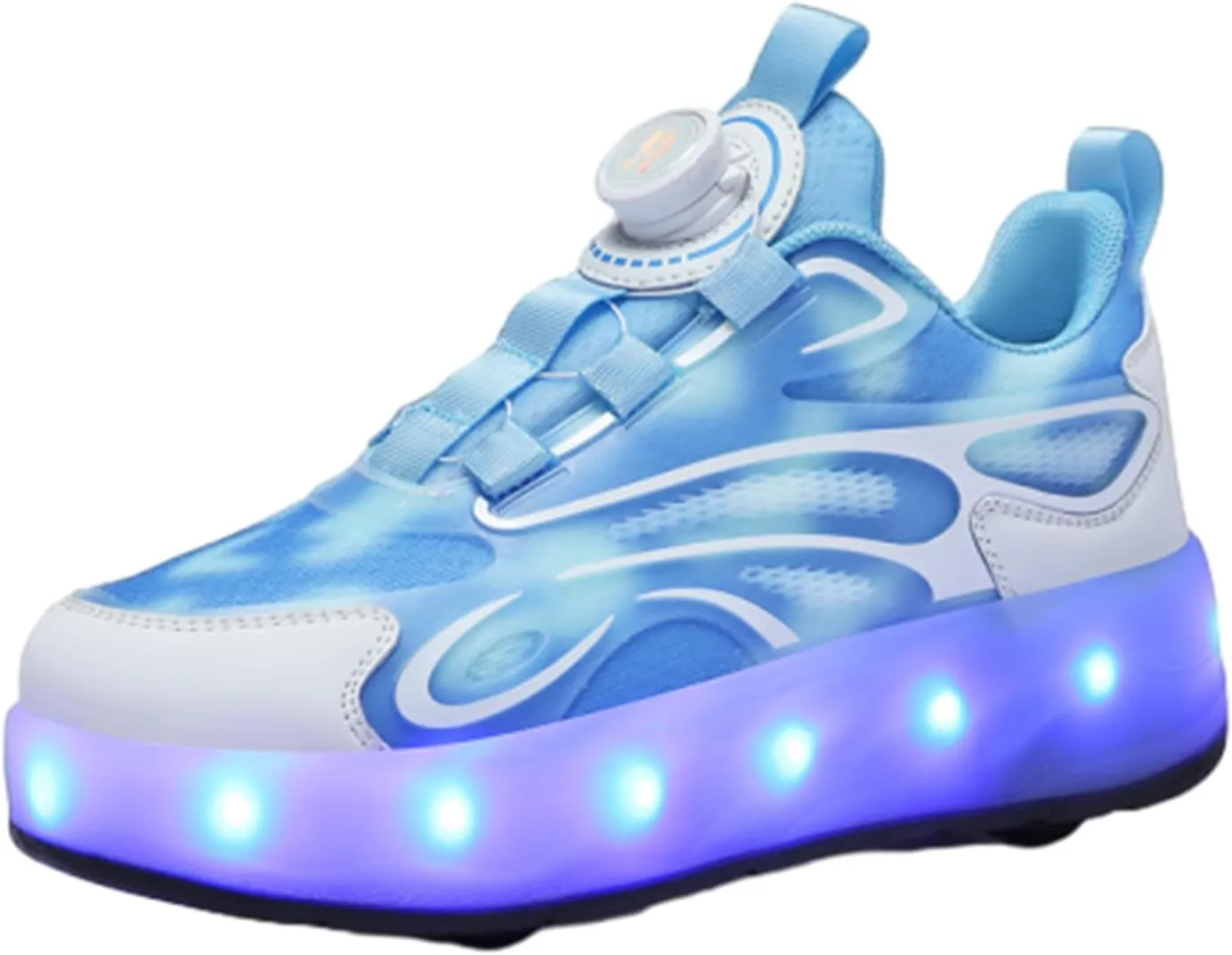 Kids Roller Skates Shoes Sneakers for Boys & Girls, Outdoor Parkour Shoes with 2 Wheels Unisex Skateboarding Shoe Retractable Skating Shoes for Children's Park Walking Sports