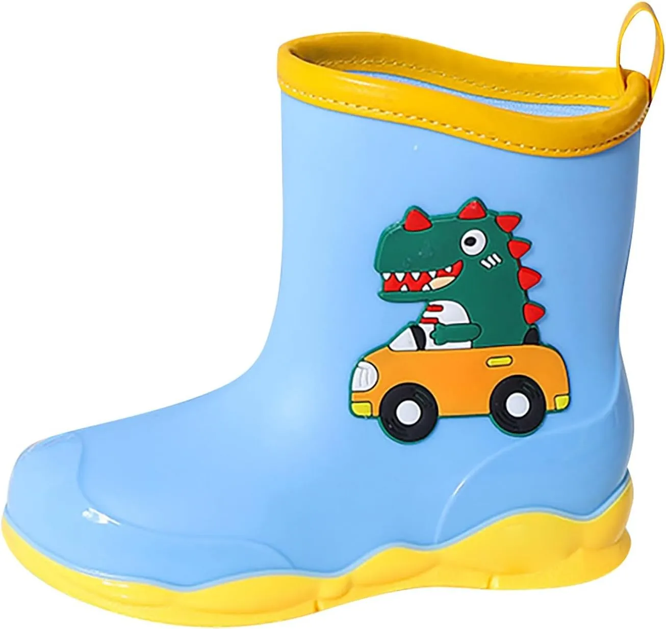 Kids Rubber Cartoon Rain Boots Toddler Shoes Cute Cartoon Dinosaur Waterproof Outdoor Boots for Boys Girls