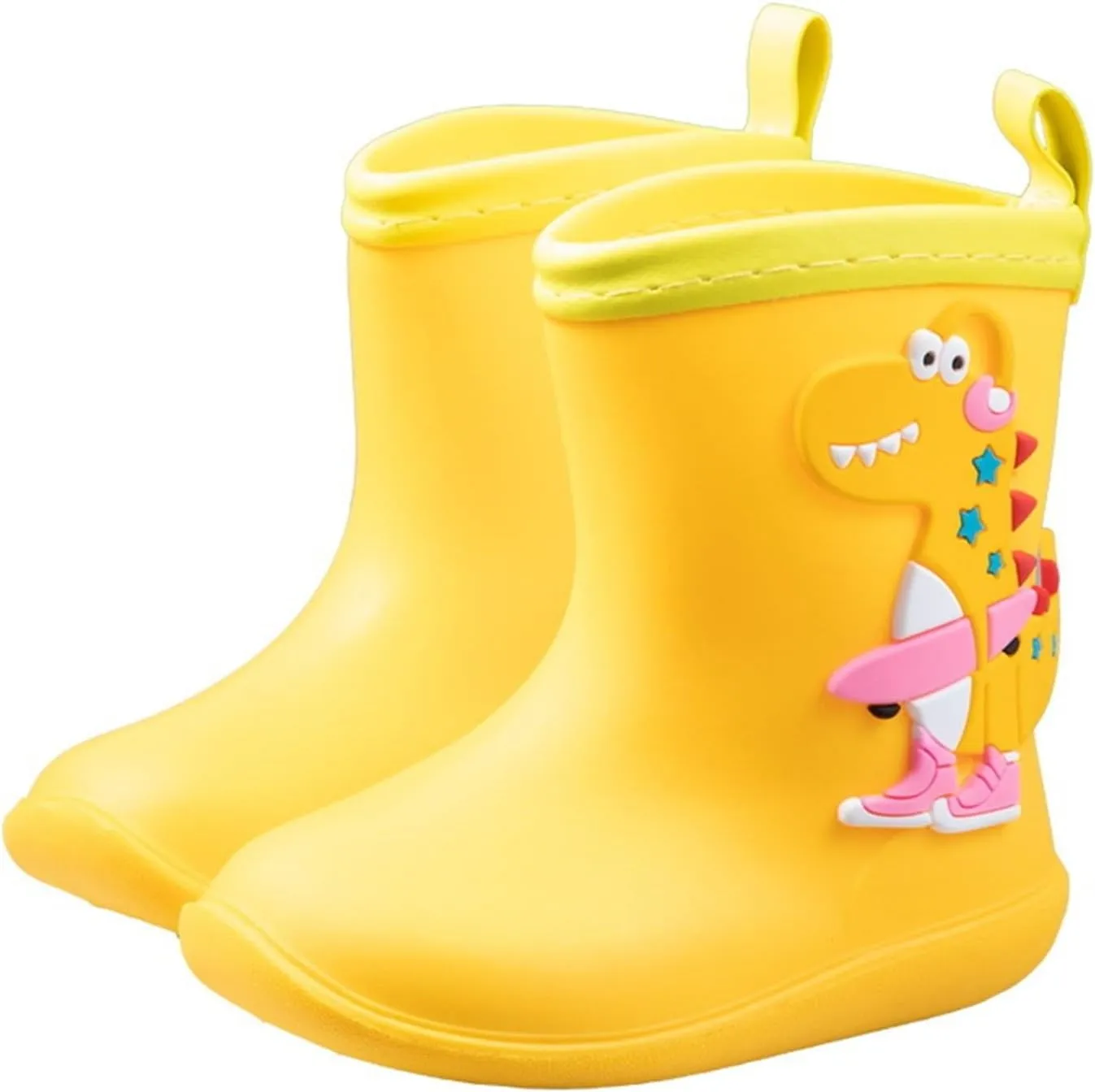 Kids Rubber Rain Boots Toddler Non Slip Water Shoes Cute Cartoon Dinosaur Waterproof Boots for Boys Boys' Snow Boots