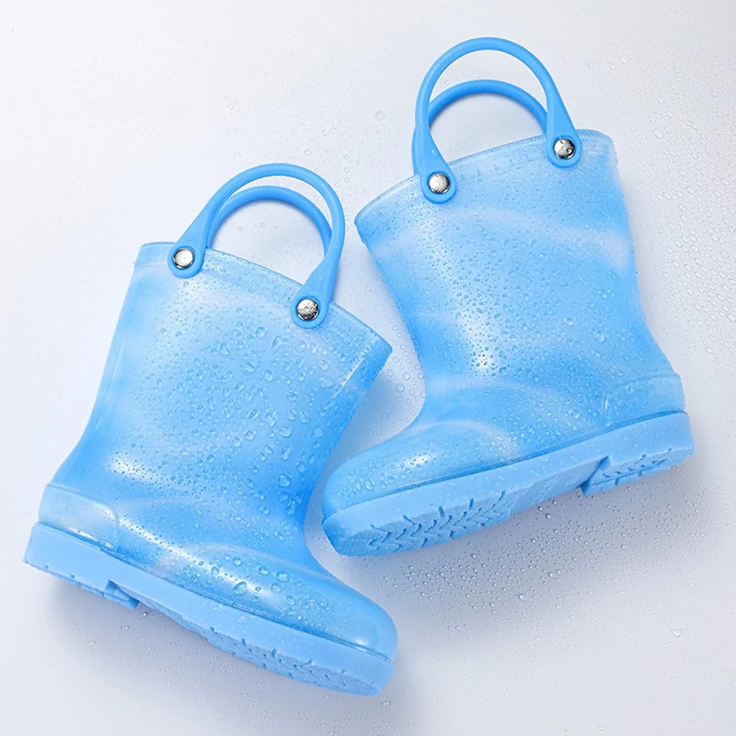 Kids Tie Dye Waterproof Rain Boot With Pull On Handles Toddler Girls Bow Rain Boots Rubber Boots Cute Boots Toddler