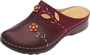 Kubbon Clogs Shoes for Women Comfortable Closed Toe Clog Lightweight Slip On Flower Sandals Antil Slip Beach Sandals Arch Support Slippers Beach Shoes