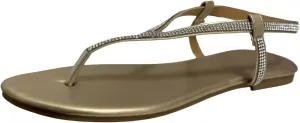 Ladmiple Sandals Women Comfortable Dressy Flat Sandals Summer Stappy Ankle Strap T-Strap Beach Casual Thong Flip Flops