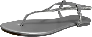 Ladmiple Sandals Women Comfortable Dressy Flat Sandals Summer Stappy Ankle Strap T-Strap Beach Casual Thong Flip Flops
