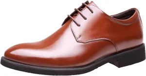 Leisure Business Leather Shoes Color Fashion Men's Breathable Solid Summer Style Men's Leather Shoes Low Work Boots Men (Brown, 8.5)