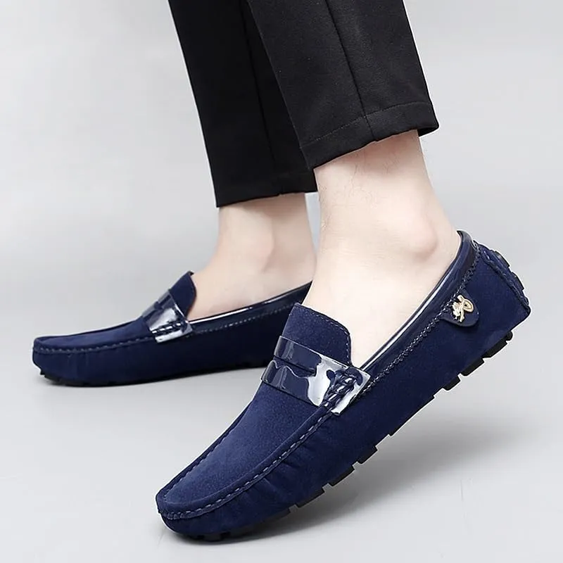 Loafers for Men Round Toe PU Leather Penny Driving Loafers Flexible Lightweight Flat Heel Classic Prom Slip On
