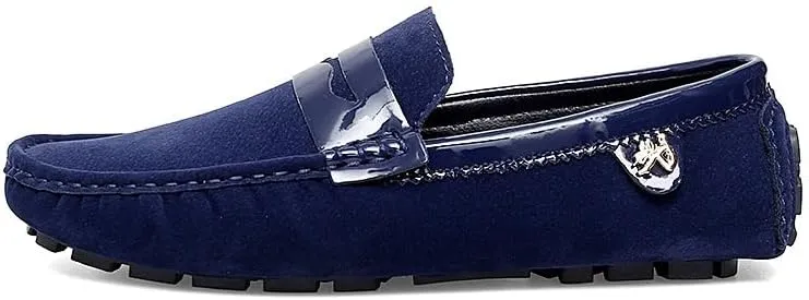Loafers for Men Round Toe PU Leather Penny Driving Loafers Flexible Lightweight Flat Heel Classic Prom Slip On