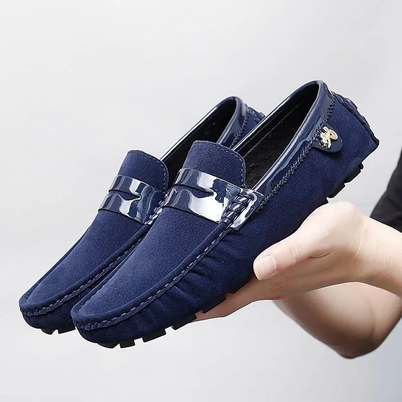 Loafers for Men Round Toe PU Leather Penny Driving Loafers Flexible Lightweight Flat Heel Classic Prom Slip On