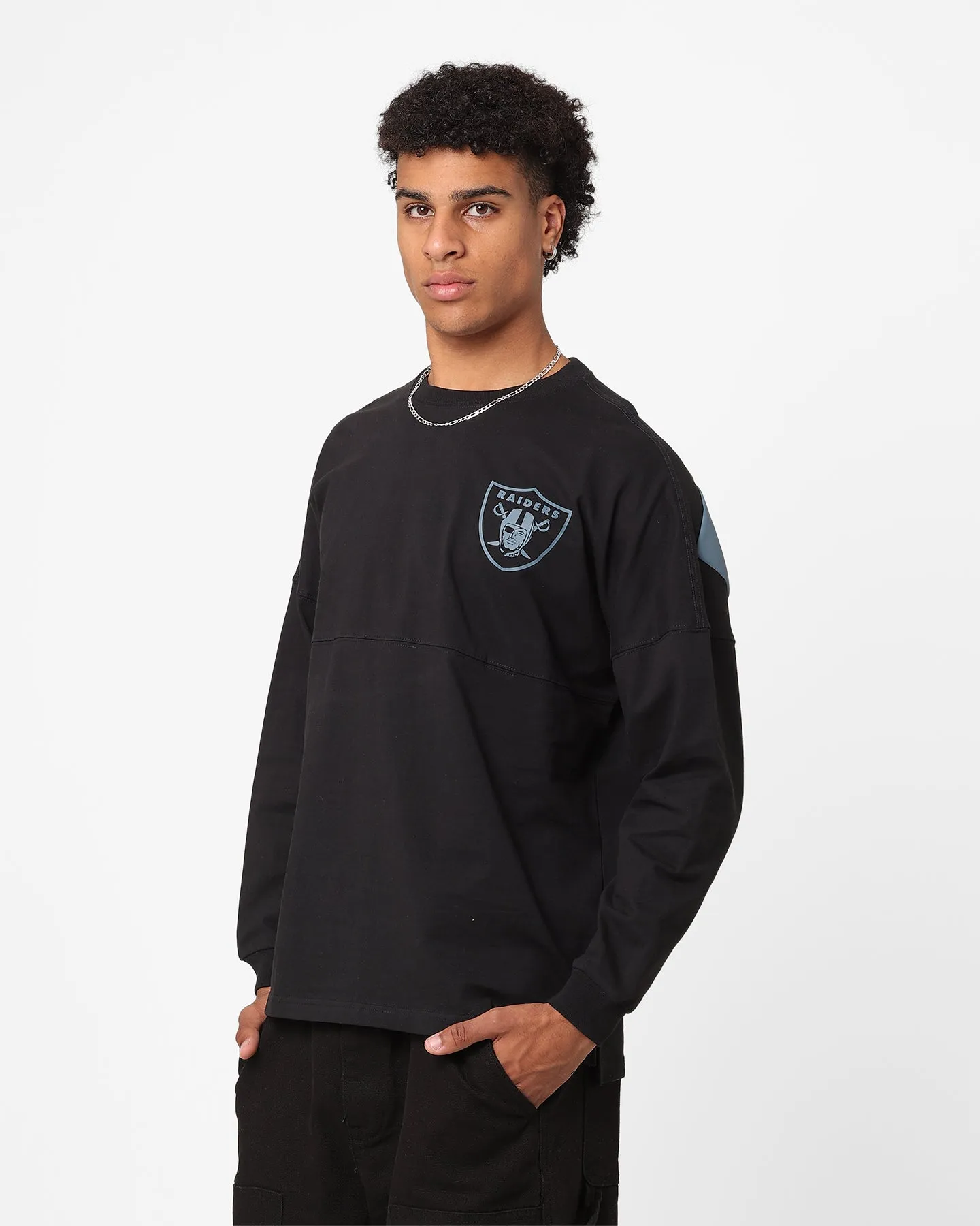 Majestic Athletic Las Vegas Raiders Tonal Stark Long Sleeve T-Shirt Faded Black