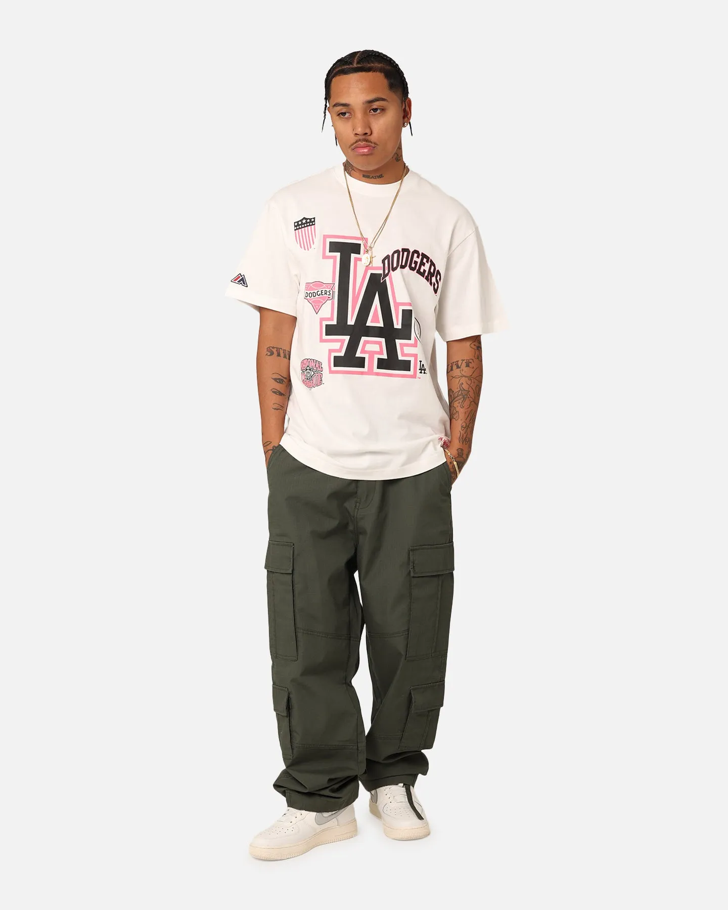 Majestic Athletic Los Angeles Dodgers Logomania T-Shirt Vintage White