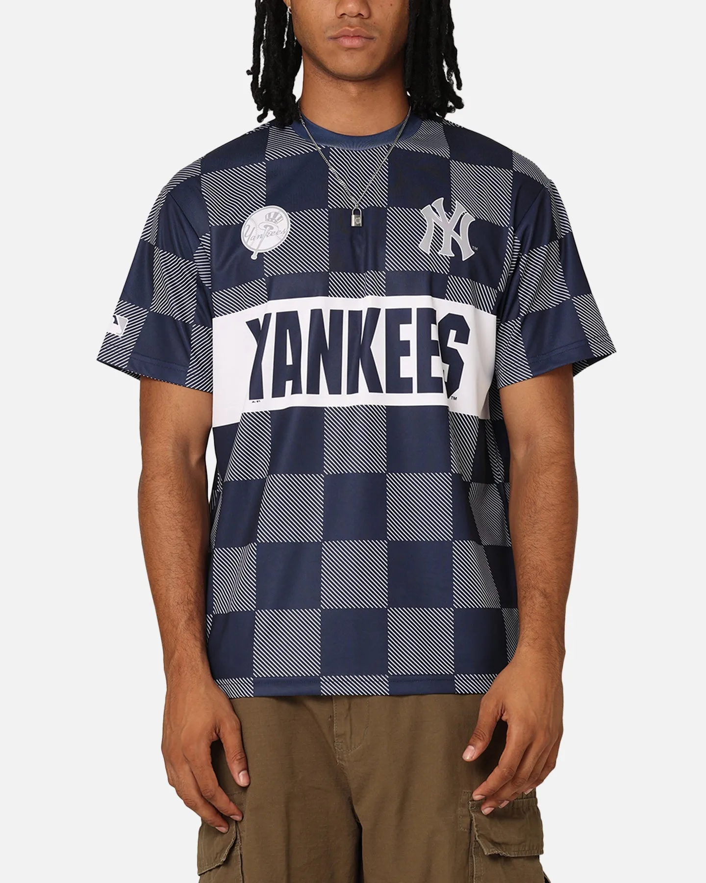 Majestic Athletic New York Yankees Team Line Checkered Jersey White/Navy