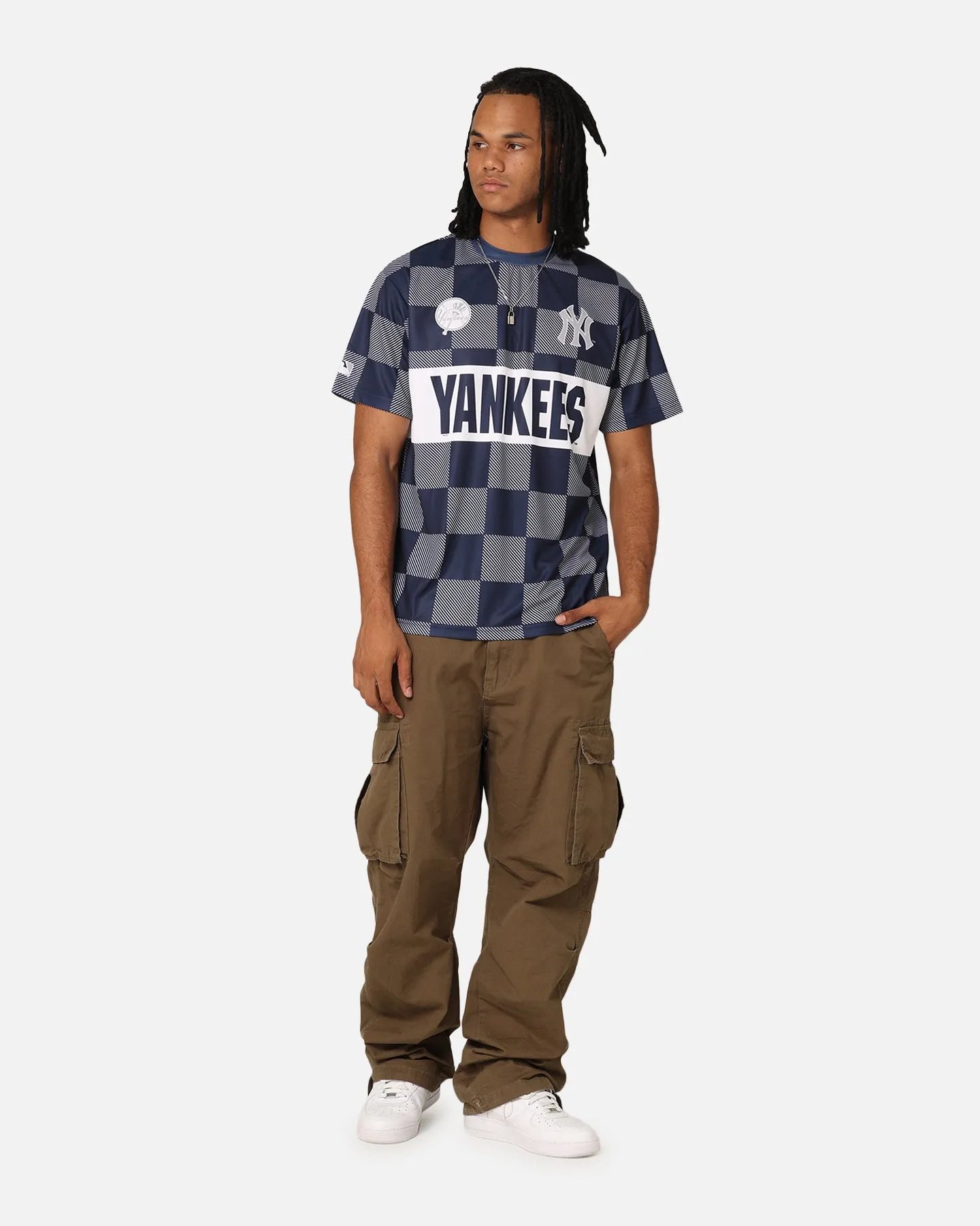 Majestic Athletic New York Yankees Team Line Checkered Jersey White/Navy