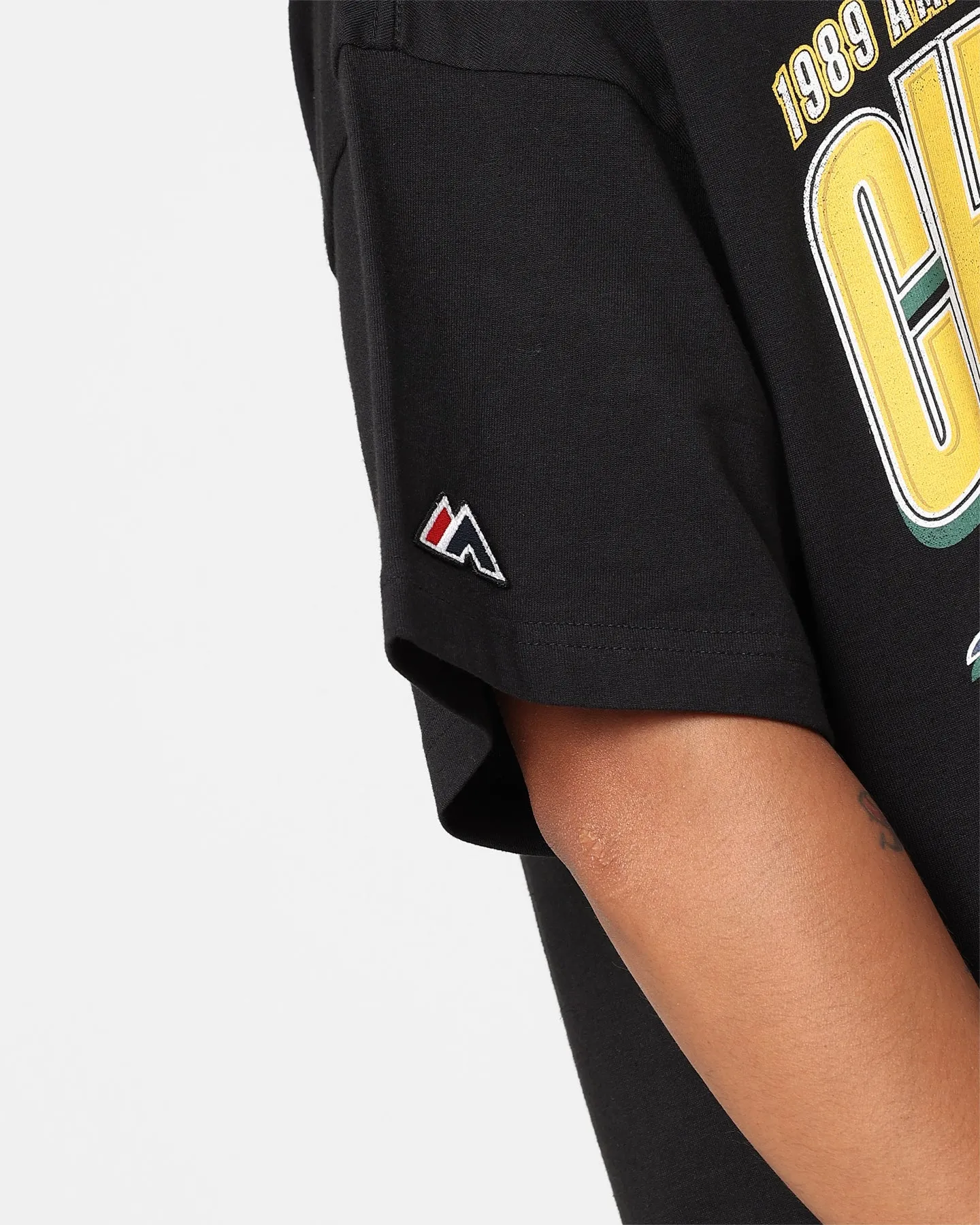 Majestic Athletic Oakland Athletics League Champs Boxy Oversized T-Shirt Faded Black