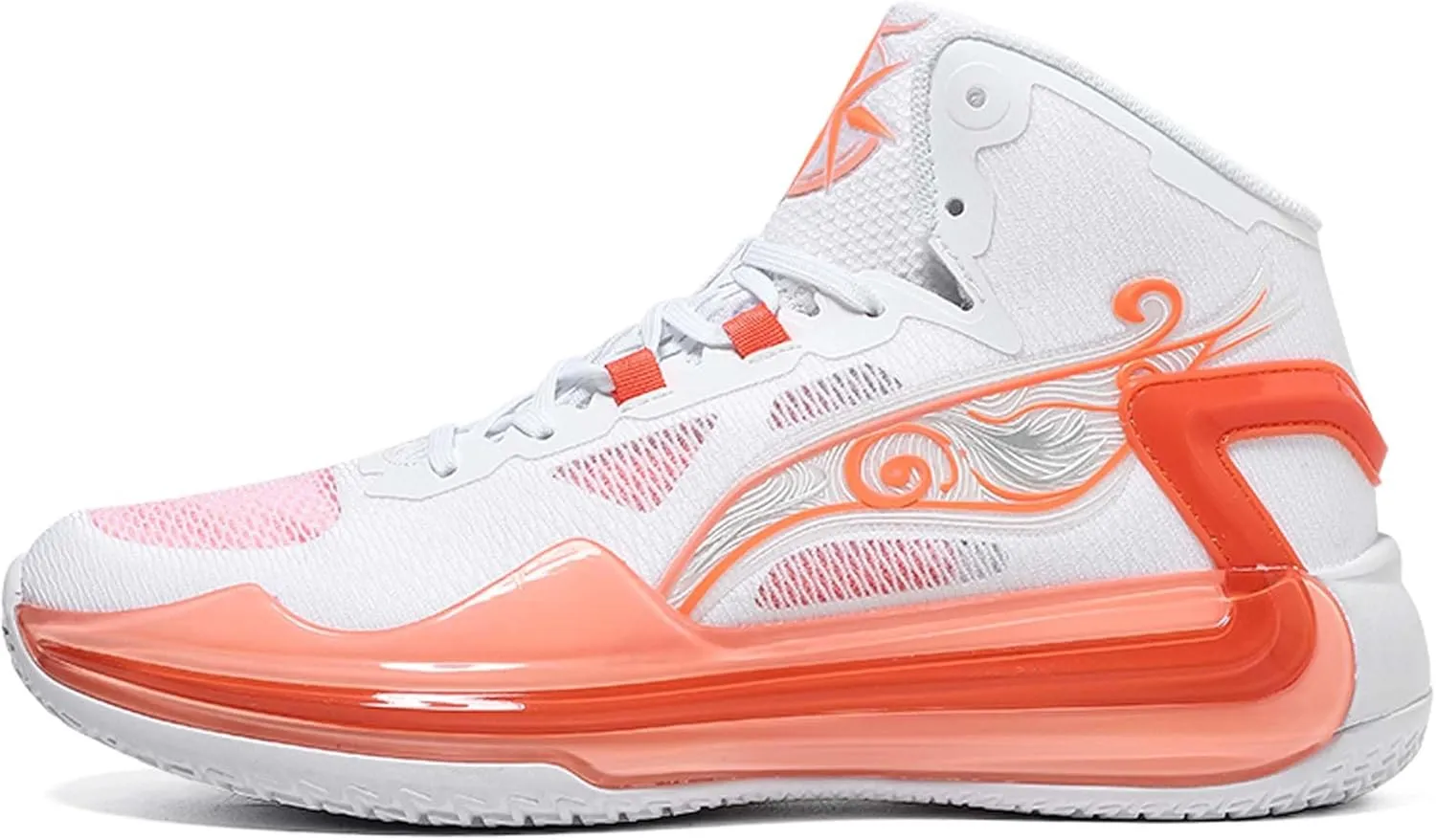 Men's Basketball Shoes Fashion Non-Slip Sneakers Breathable Mesh Training(Orange,6)