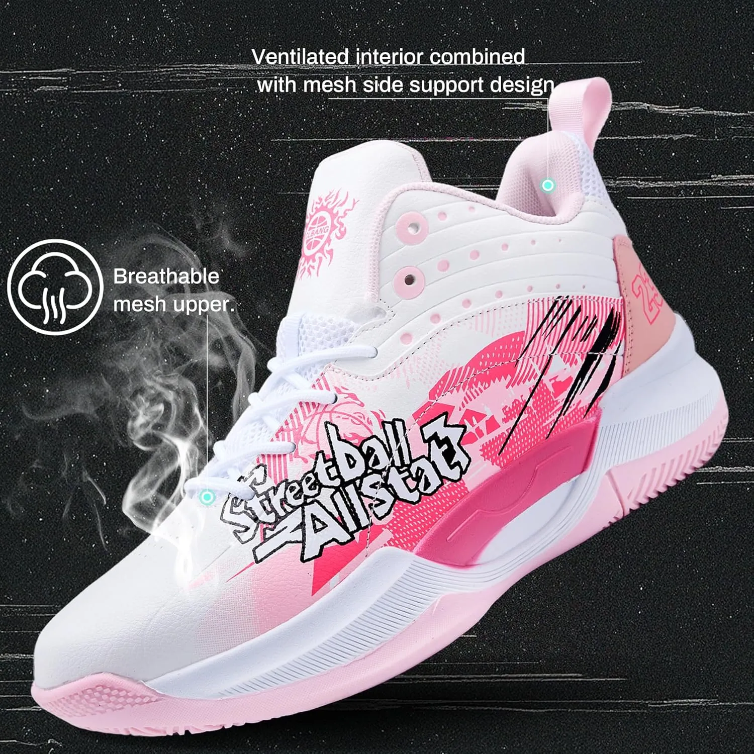 Men's Basketball Shoes Lightweight Breathable Non-Slip Outdoor Courts Training