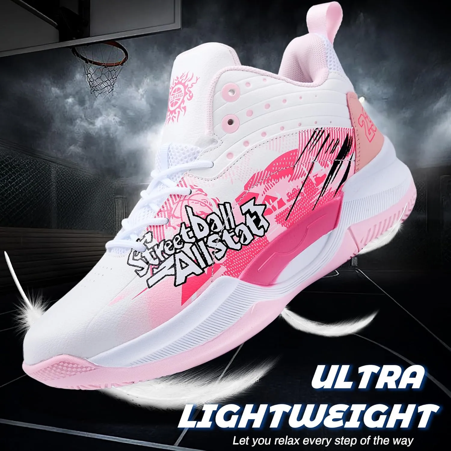 Men's Basketball Shoes Lightweight Breathable Non-Slip Outdoor Courts Training