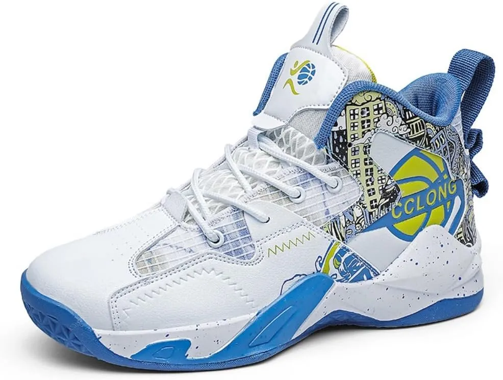 Men's Basketball Shoes Mid Basketball Sneakers Non-Slip Outdoor Cushioning Workout Shoes