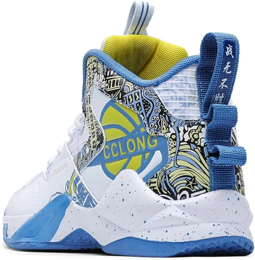 Men's Basketball Shoes Mid Basketball Sneakers Non-Slip Outdoor Cushioning Workout Shoes