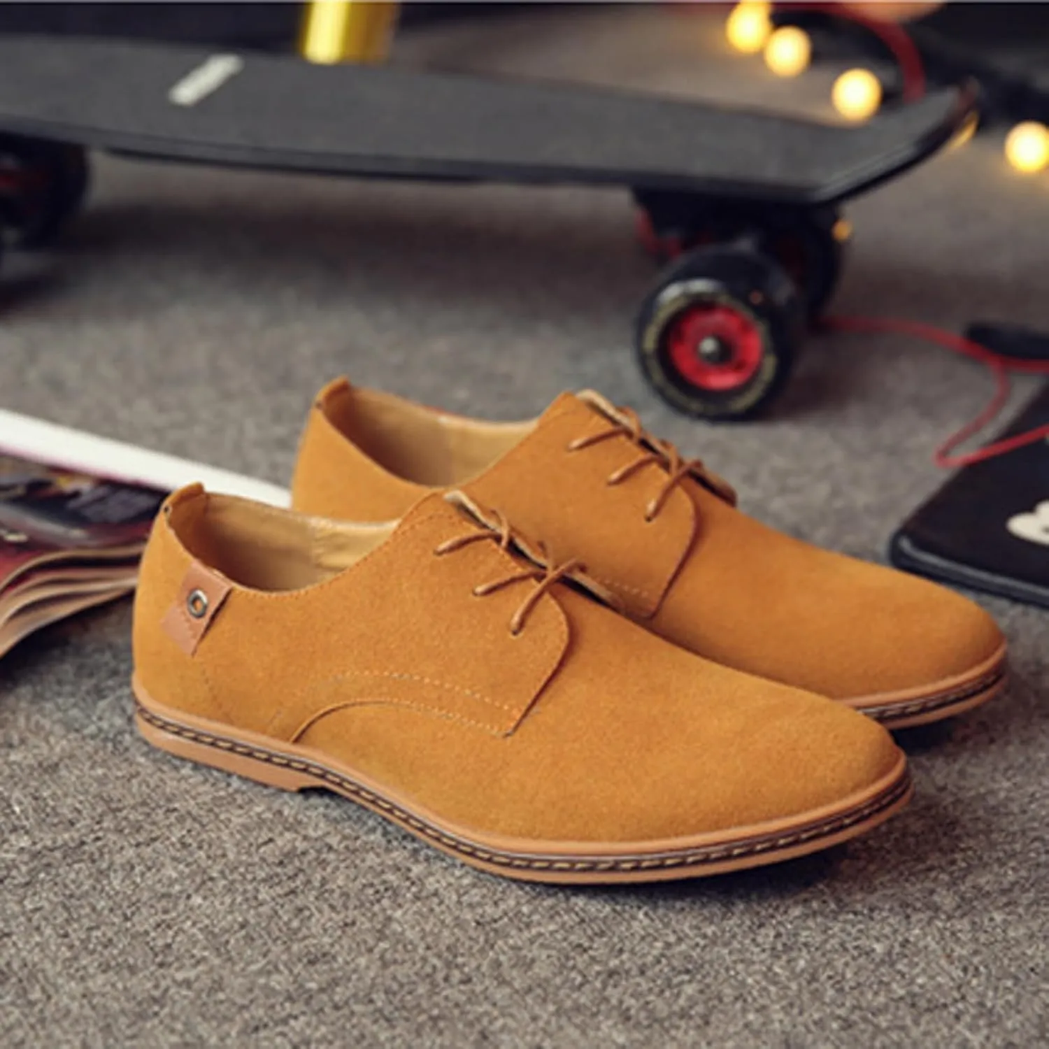Mens Brown Dress Shoes Casual Oxford Business Shoe Leather Slip-on Loafer for Men Driving Office Outdoor Penny Comfort Stylish Footwear