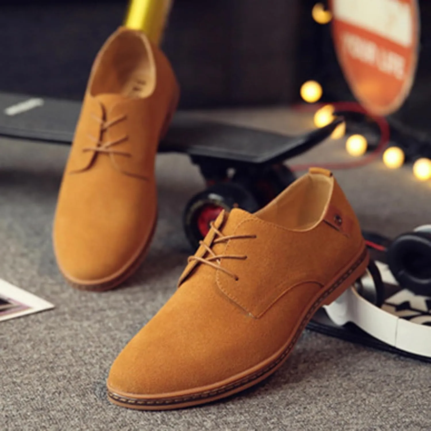 Mens Brown Dress Shoes Casual Oxford Business Shoe Leather Slip-on Loafer for Men Driving Office Outdoor Penny Comfort Stylish Footwear
