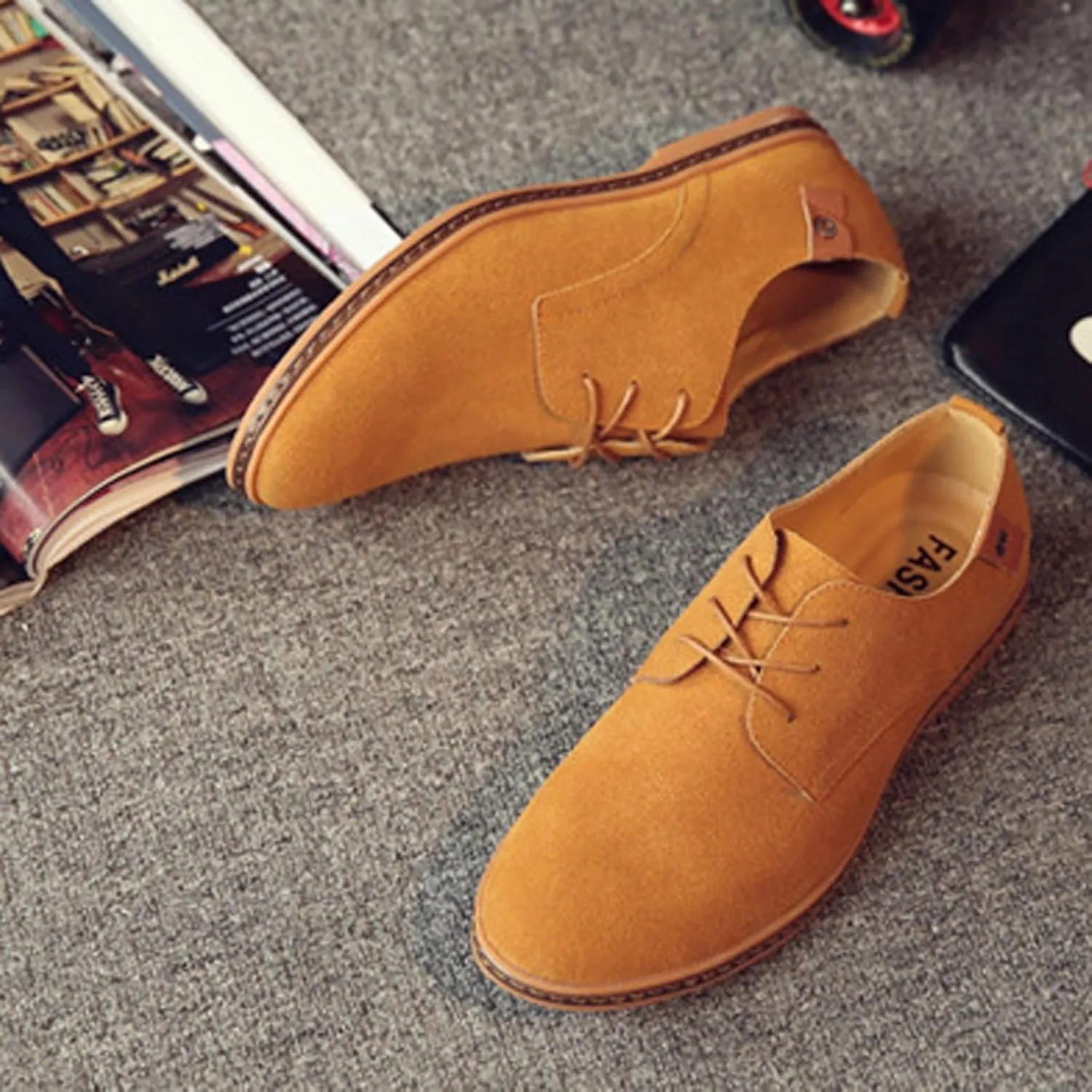 Mens Brown Dress Shoes Casual Oxford Business Shoe Leather Slip-on Loafer for Men Driving Office Outdoor Penny Comfort Stylish Footwear