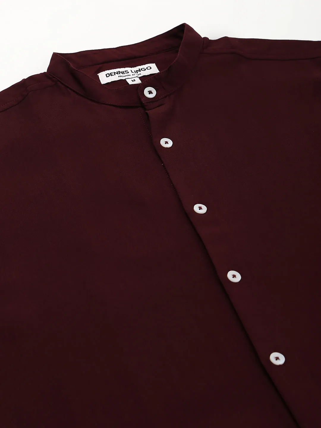 Men's Burgundy Slim Fit  Casual Shirt