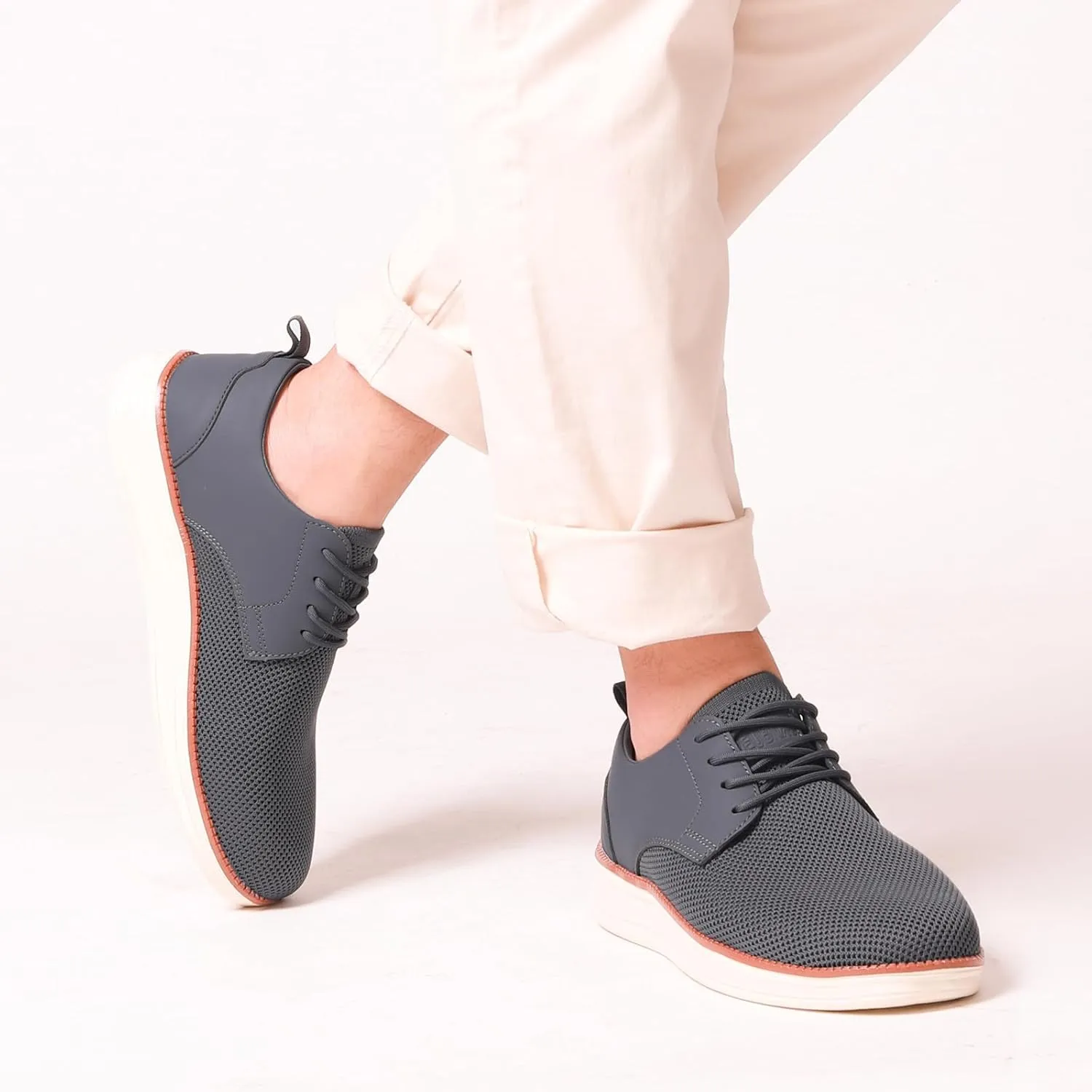 Men's Casual Dress Oxfords Shoes Breathable Knit Leisure Fashion Sneakers Lightweight Comfortable Walking Shoes