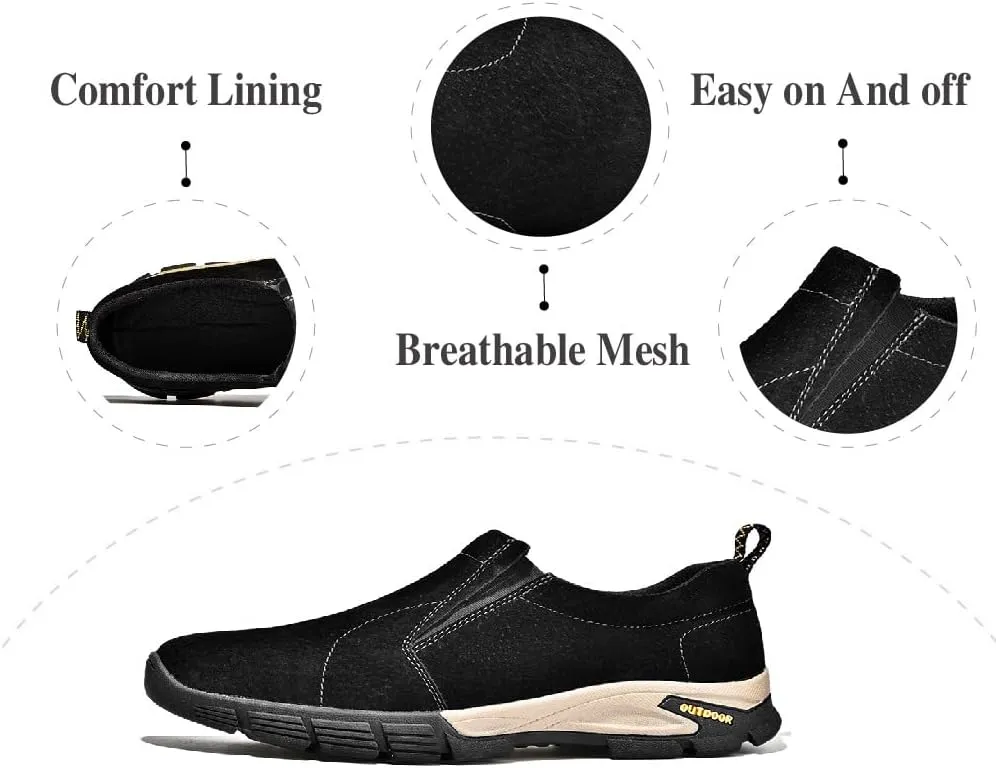 Mens Classic Loafers Non-Slip Casual Walking Shoes Lightweight Outdoor Shoes Breathable Comfortable Work Shoes