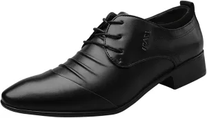Men's Dress Shoes Classic Pointed-Toe Oxfords Shoes Lace Up Wedding Shoes Business Formal Modern Loafers Shoes